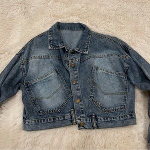 reworked cropped vintage denim jacket